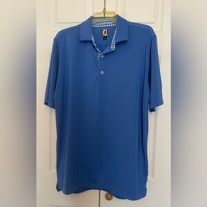 FJ FootJoy Champions PGA Tour Blue Polo Shirt L